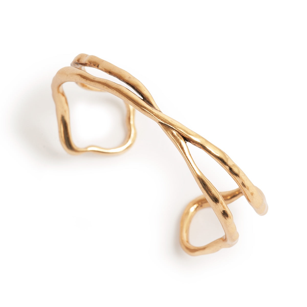 A & C OSLO - Raw Cuff Bracelet w/Twist Gold