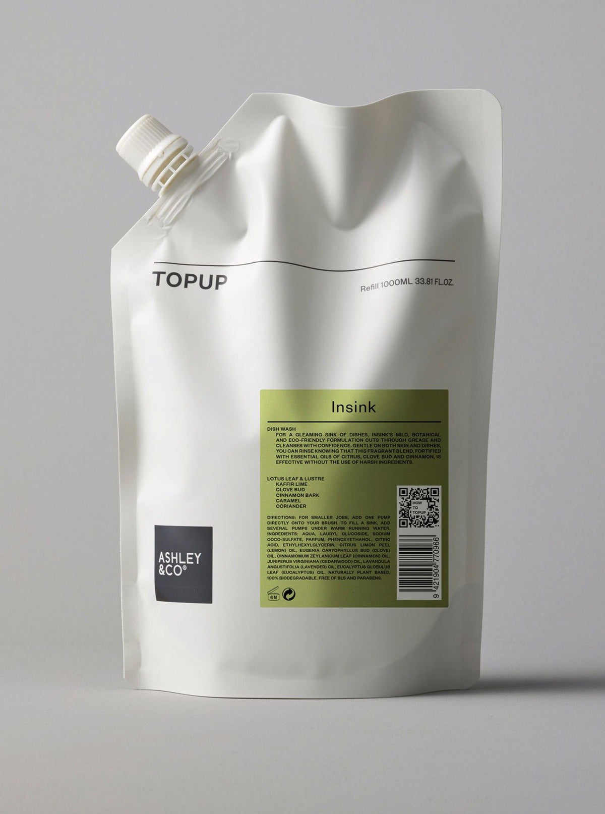 Ashley & Co - Top Up - In Sink Lotus Leaf & Lustre 1l - DiSTiNCT
