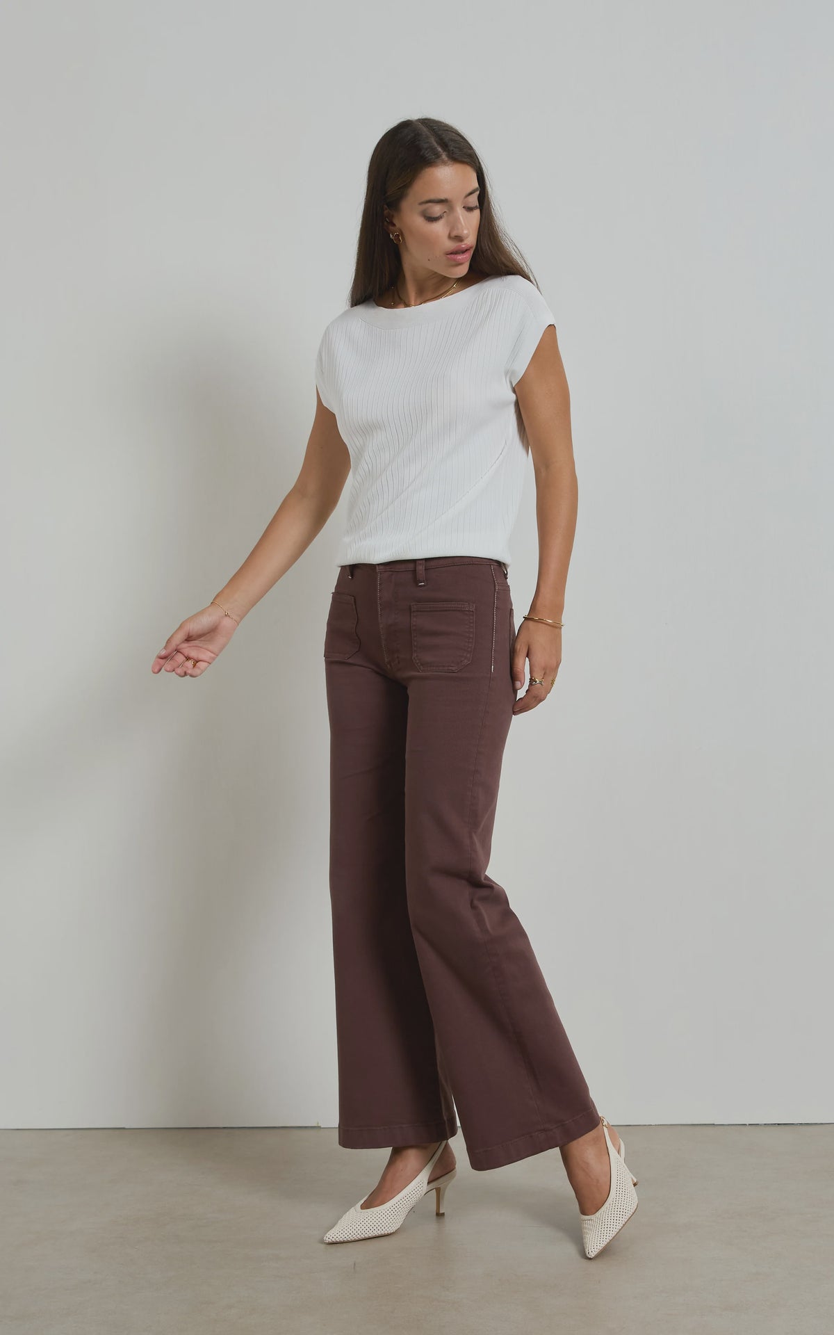 DRICOPER - Indy High Rise Wide Leg Jenas - French Roast