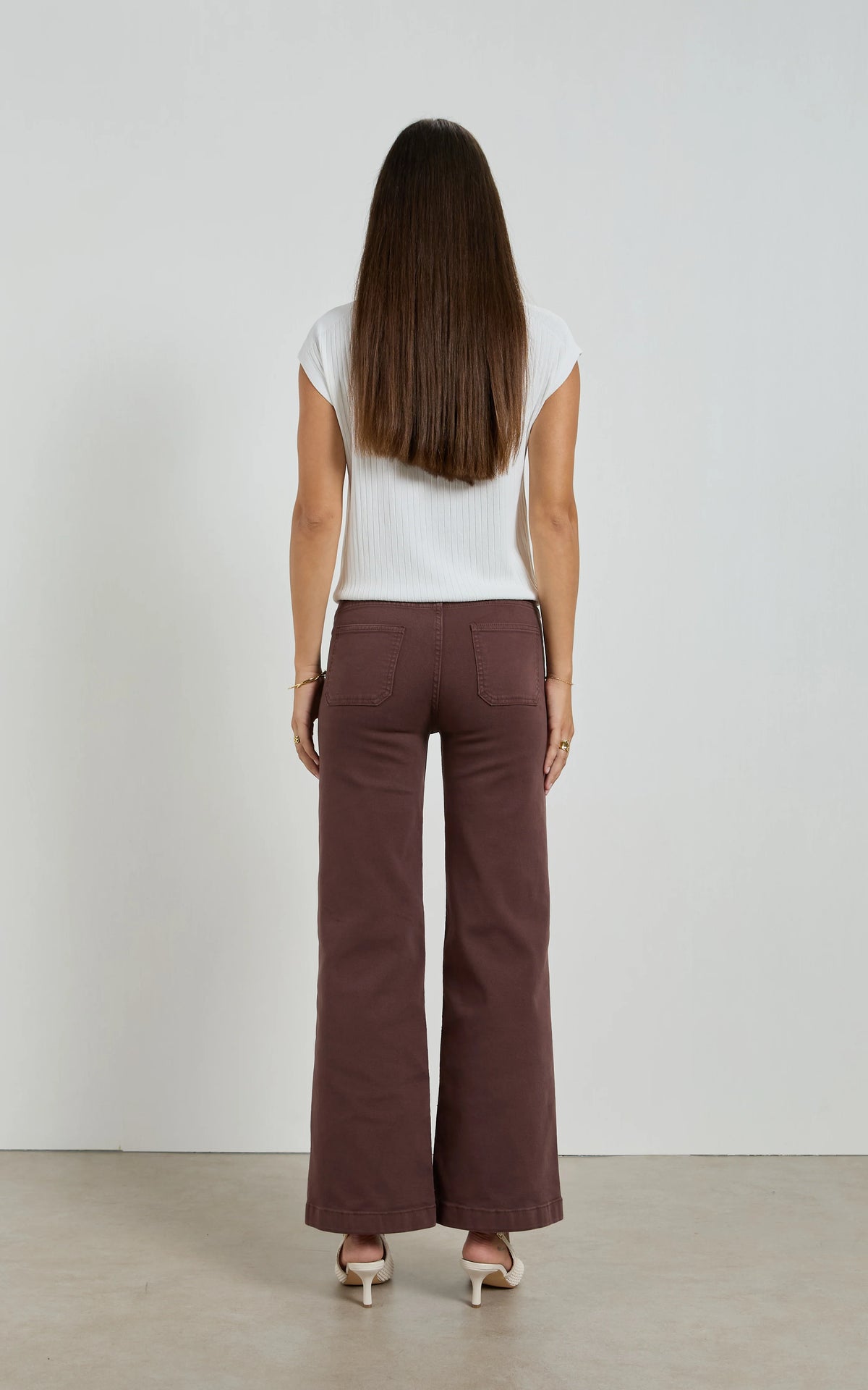 DRICOPER - Indy High Rise Wide Leg Jenas - French Roast