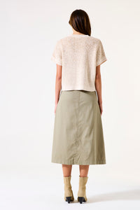 GARCIA - Off White SS Knit - Lurex