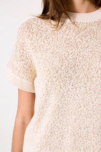 GARCIA - Off White SS Knit - Lurex