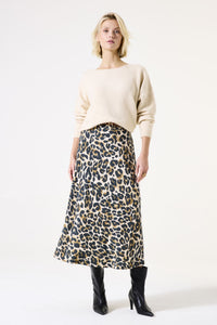 GARCIA - Animal Print Skirt - Almond