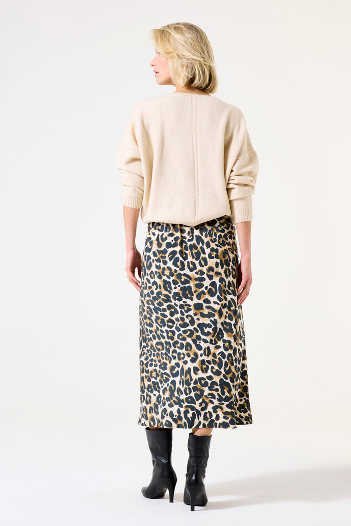 GARCIA - Animal Print Skirt - Almond