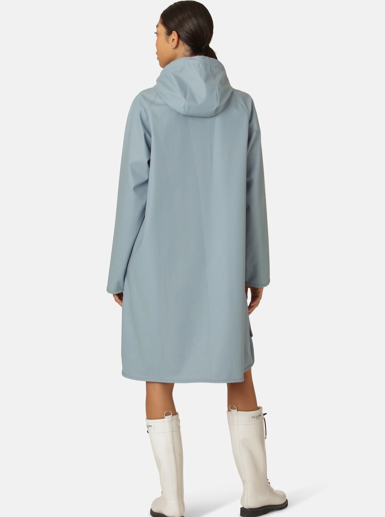 ILSE JACOBSEN RAIN71 Light Detachable Hood Coat Blue Cloud DiSTiNCT