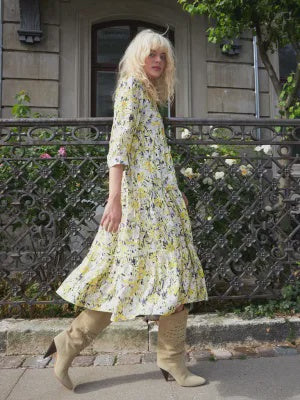 LOLLYS LAUNDRY - Olivia Midi Dress Yellow Floral