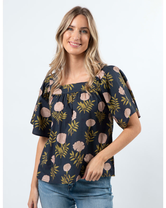 STELLA + GEMMA - Rita Top Fiore Navy