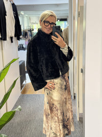 MONARI - Faux Fur Jacket - Black