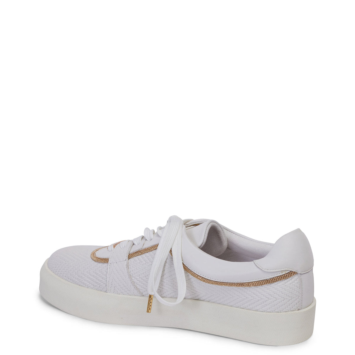 KATHRYN WILSON - Amanza Trainer White Embossed Calf