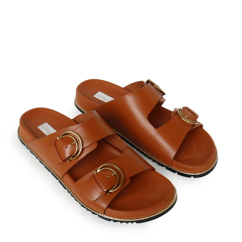 KATHRYN WILSON - Carys Slide - Walnut Calf