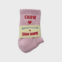 LE BON SHOPPE - Embroidered Crew - Strawberry Milk