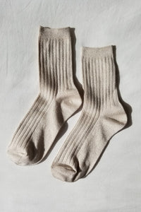 LE BON SHOPPE - Her Socks Lurex - Ivory Gold Glitter