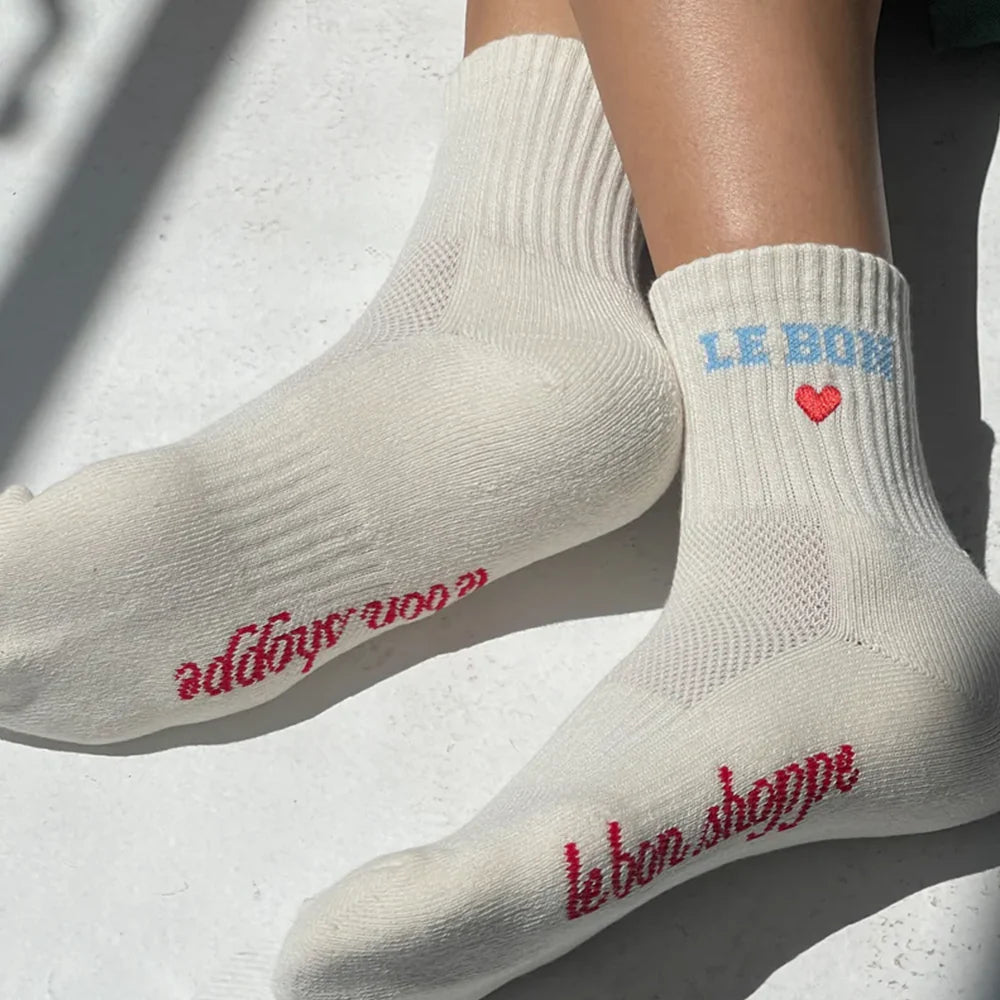 LE BON SHOPPE - Embroidered Crew - Vanilla