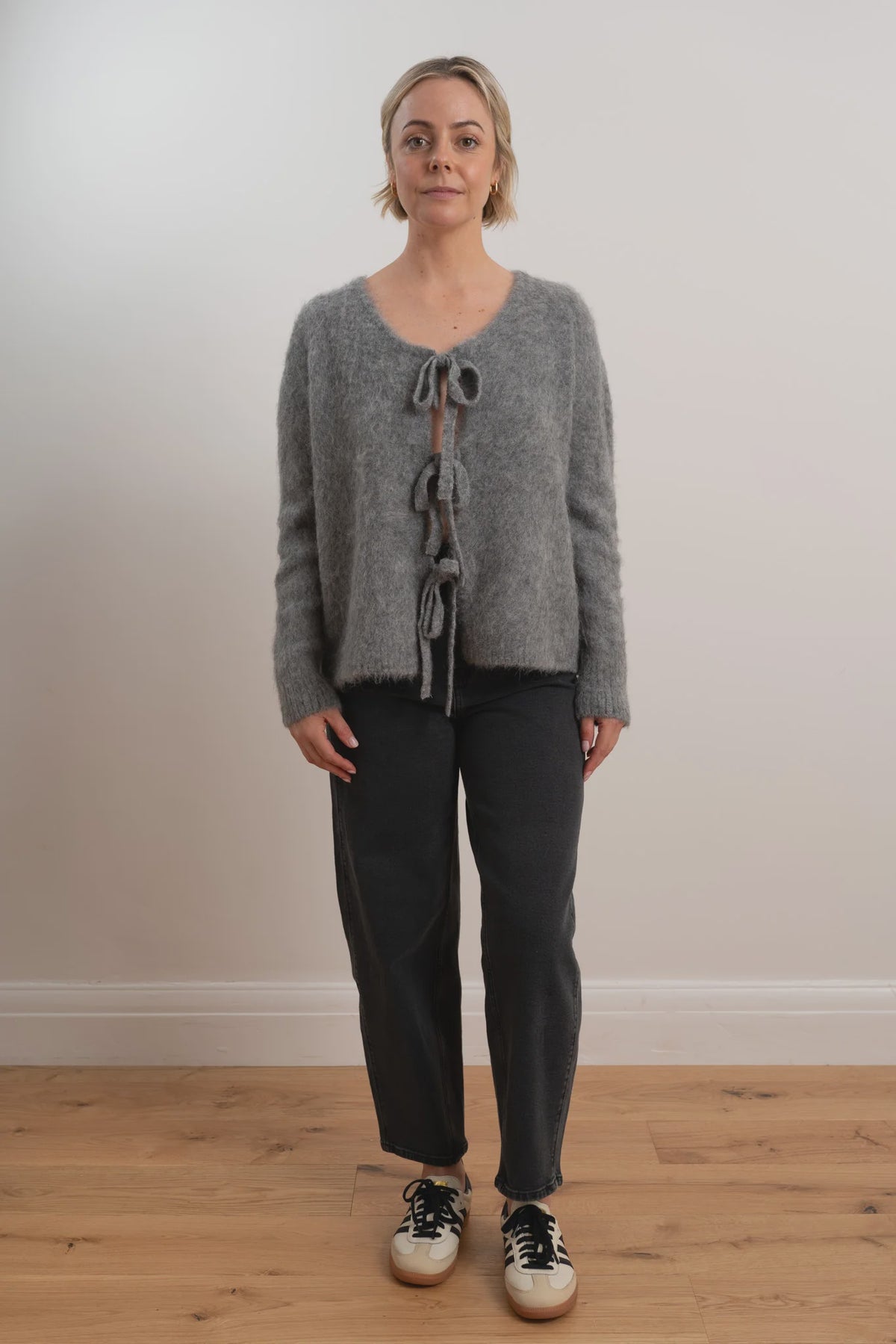 MAXTED - Bow Cardigan - Charcoal