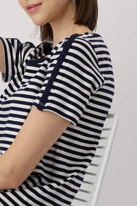 MONARI - Basic Tee Navy Stripe