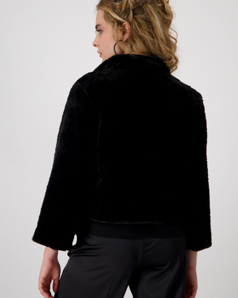 MONARI - Faux Fur Jacket - Black