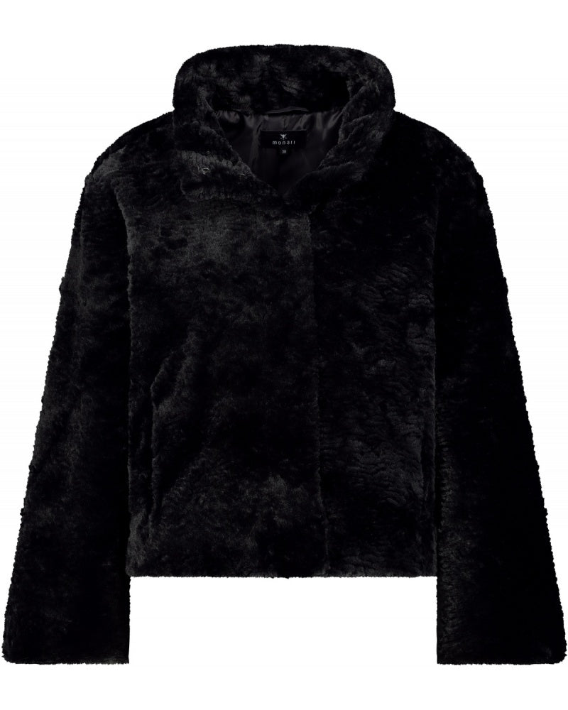 MONARI - Faux Fur Jacket - Black