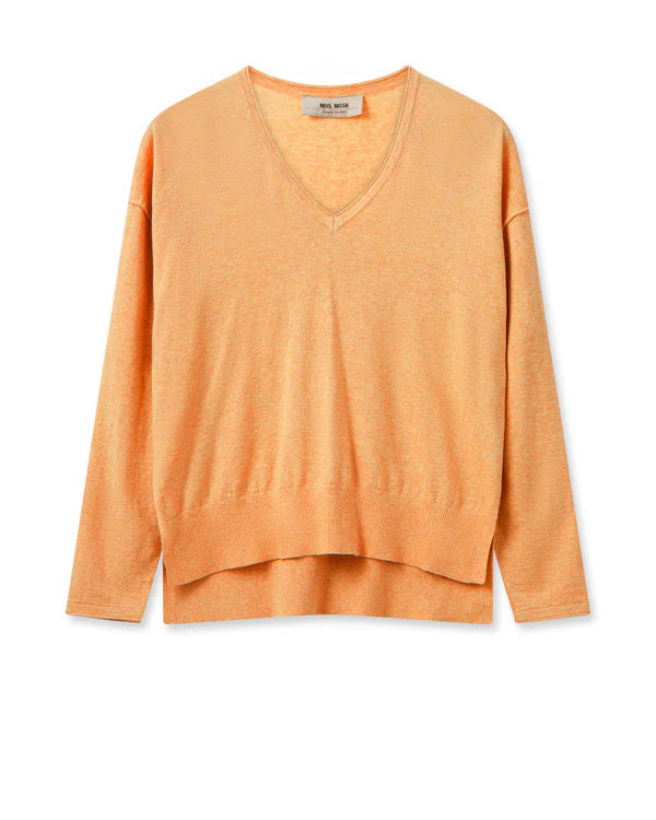 MOS MOSH - Tani V-Neck Knit - Blazing Org