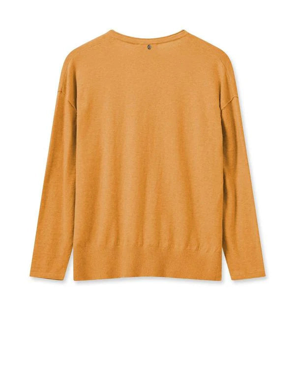 MOS MOSH - Tani V-Neck Knit - Blazing Org