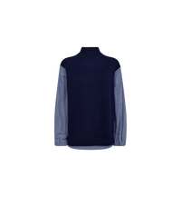 MOS MOSH - Juella LS Stripe Combi Knit - Blue