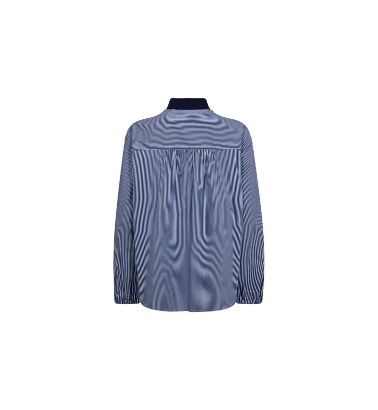 MOS MOSH - Juella LS Stripe Combi Knit - Blue