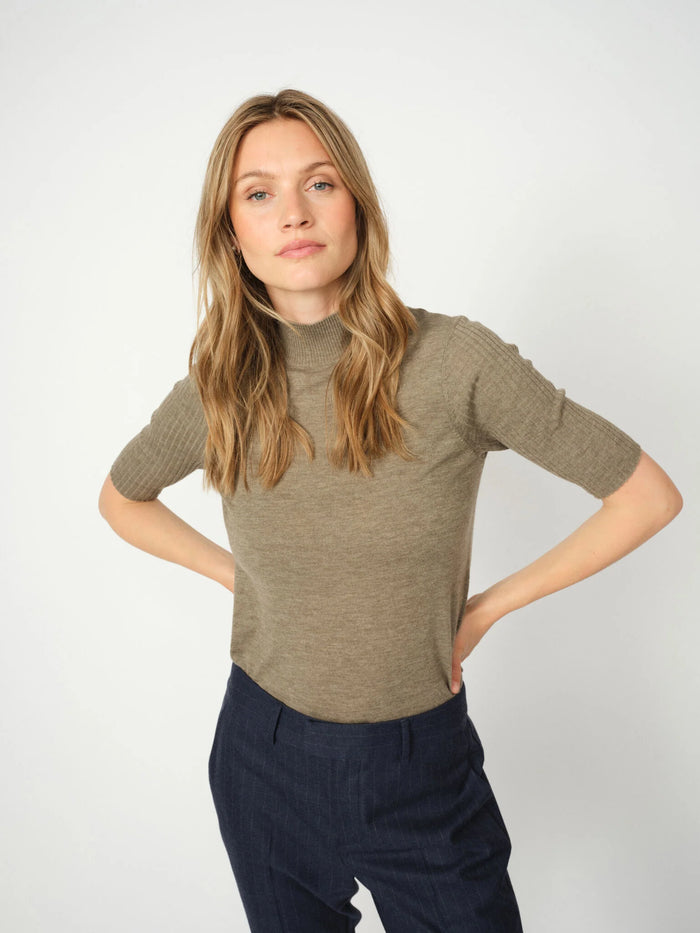MOS MOSH - Relena Turtleneck SS Knit - Falcon