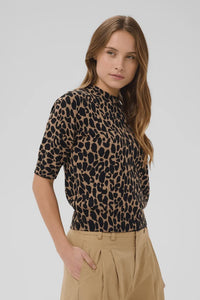 SAINT TROPEZ - Paloma Pullover - Tigers Eye Spotty Leopard