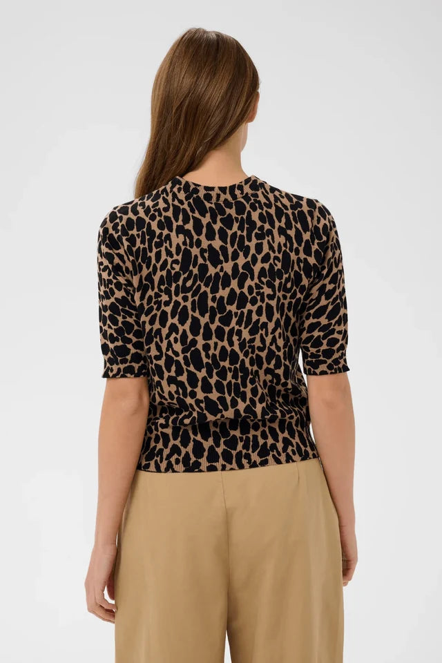 SAINT TROPEZ - Paloma Pullover - Tigers Eye Spotty Leopard