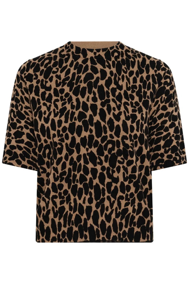 SAINT TROPEZ - Paloma Pullover - Tigers Eye Spotty Leopard