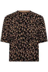 SAINT TROPEZ - Paloma Pullover - Tigers Eye Spotty Leopard