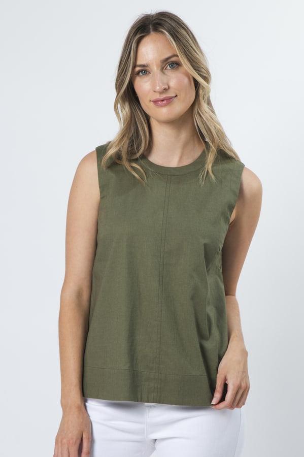 STELLA + GEMMA - Raven Top Olive Green