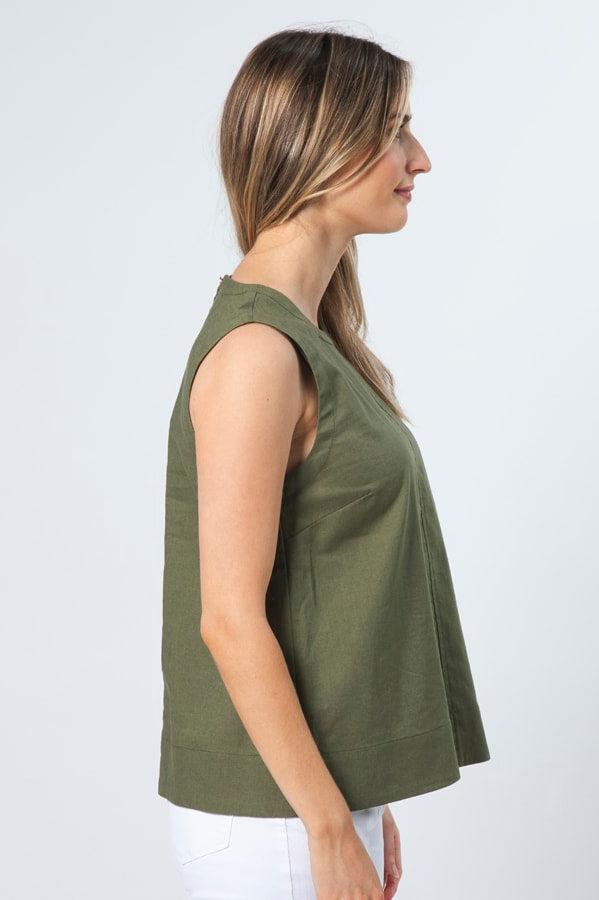 STELLA + GEMMA - Raven Top Olive Green