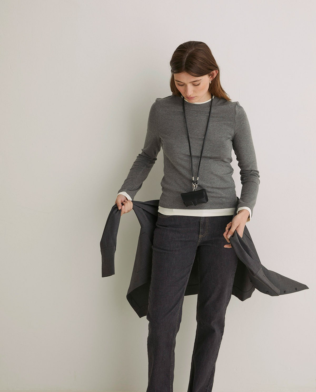 YERSE - T-Shirt Double Garment - Gris