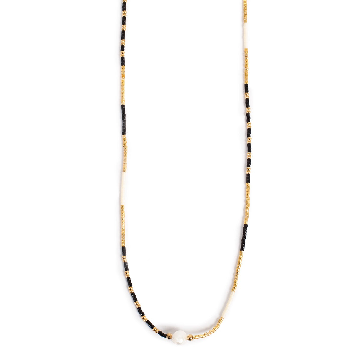 A & C OSLO - Black and Cream FW Pearl Necklace