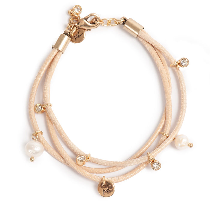 A & C OSLO - Charm FW Pearls Bracelet Beige