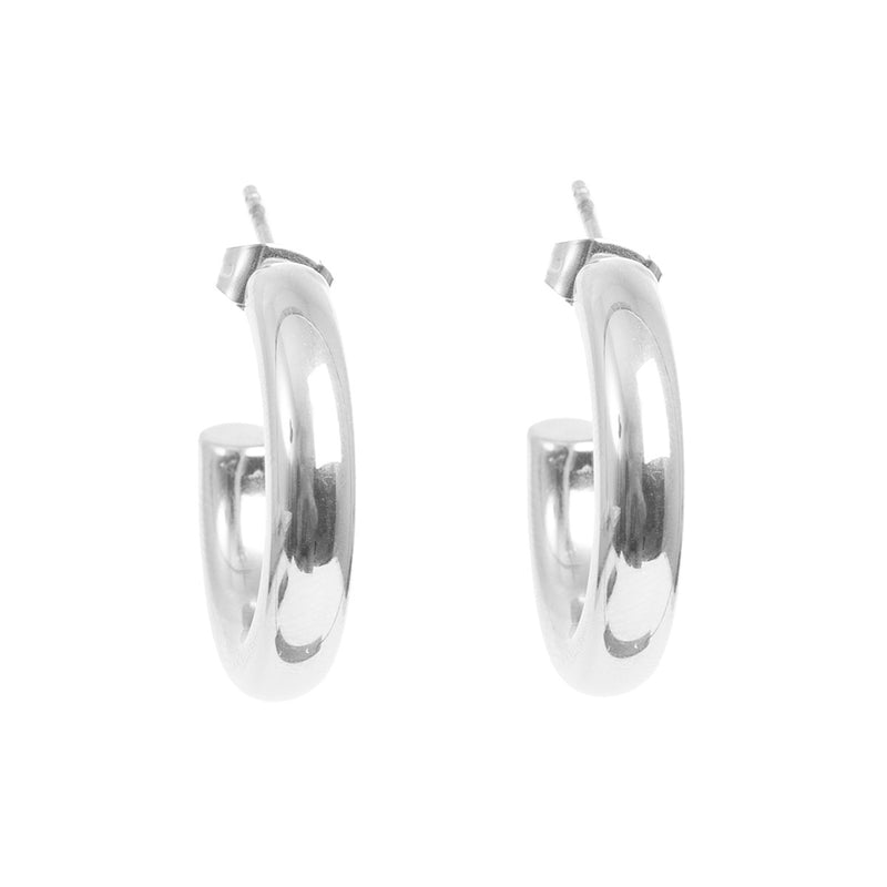 A & C OSLO - Thick Creole Earrings Steel