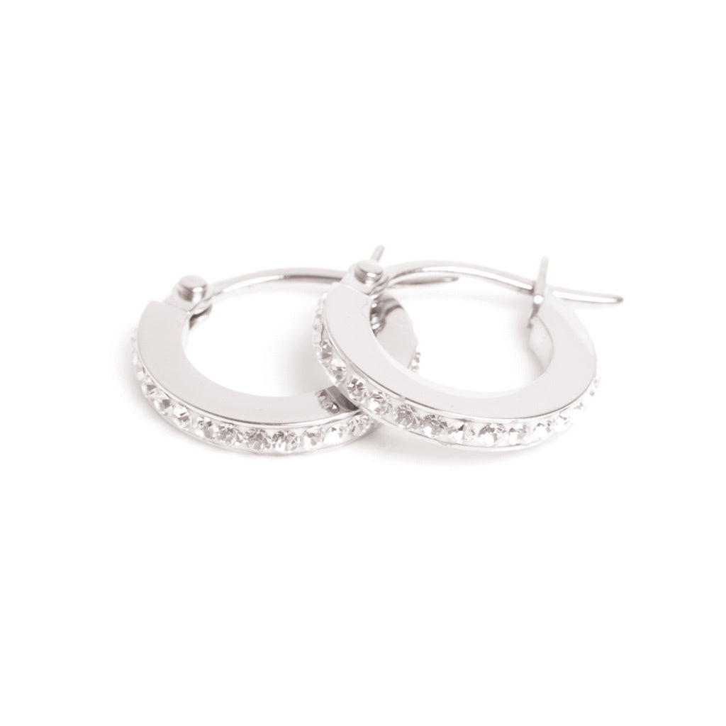 A & C OSLO - Crystal Collection Earrings Small - Silver