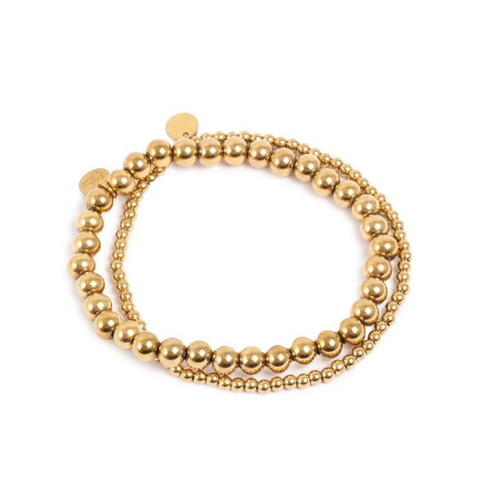 A & C OSLO - Pure Steel - Bead Bracelet Gold