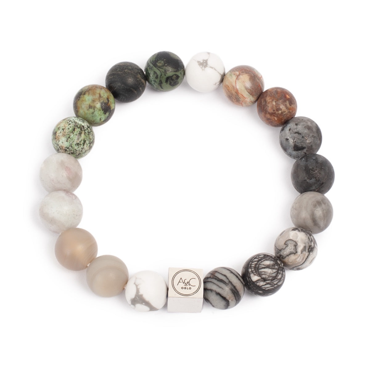 A & C OSLO -Unisex Bracelet Grey Stones