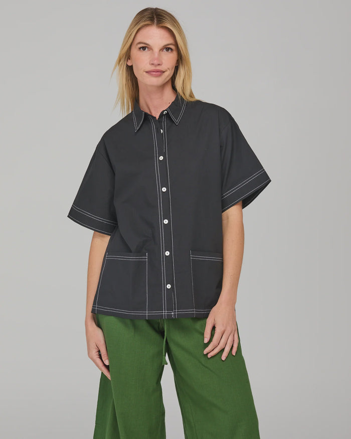 BOOM SHANKAR - Hatsu Shirt - Black/White Stitching