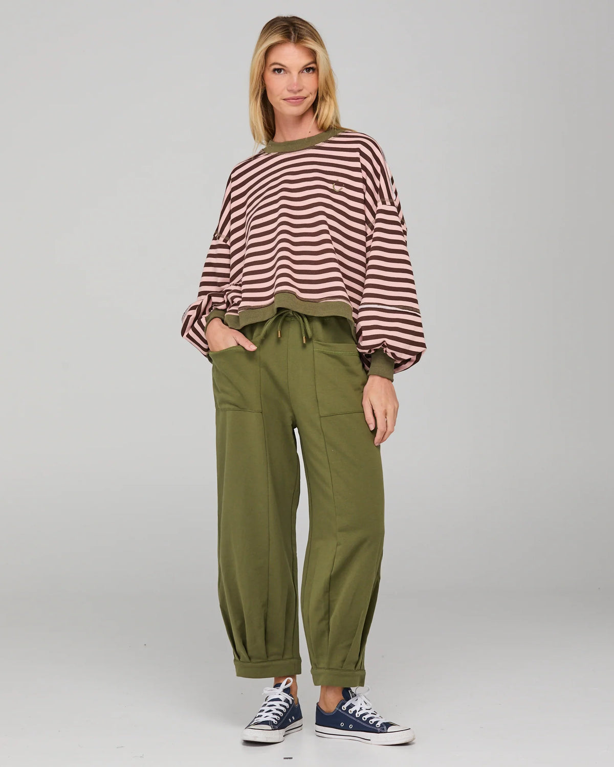 BOOM SHANKAR - Guru Sweater - Dusty Pink Stripe