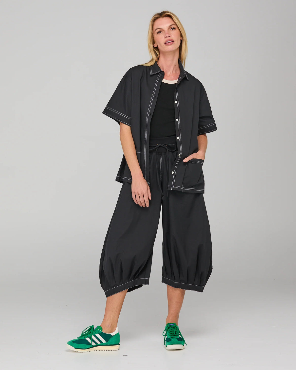 BOOM SHANKAR - Hatsu Shirt - Black/White Stitching