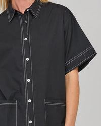 BOOM SHANKAR - Hatsu Shirt - Black/White Stitching