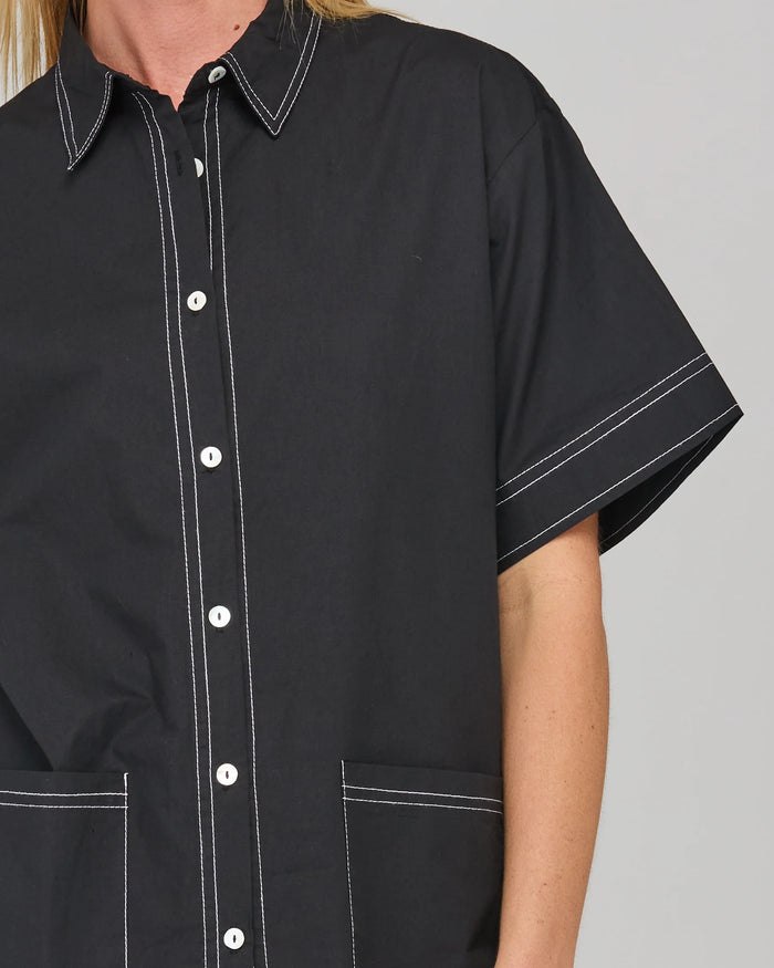 BOOM SHANKAR - Hatsu Shirt - Black/White Stitching