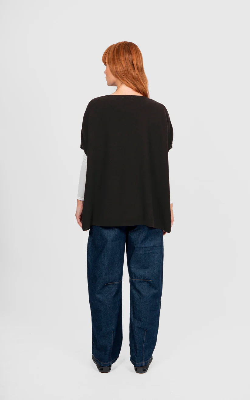 BRIDGE & LORD - Seed Stitch Poncho - Chocolate
