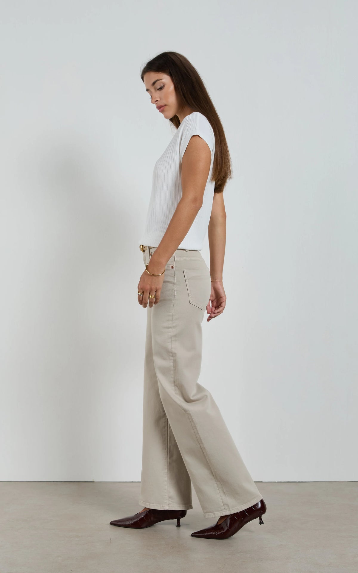 DRICOPER - Molly Mid Rise Straigt Leg Denim - Beige