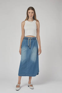 DRICOPER - Pia Long Skirt - Mid Blue