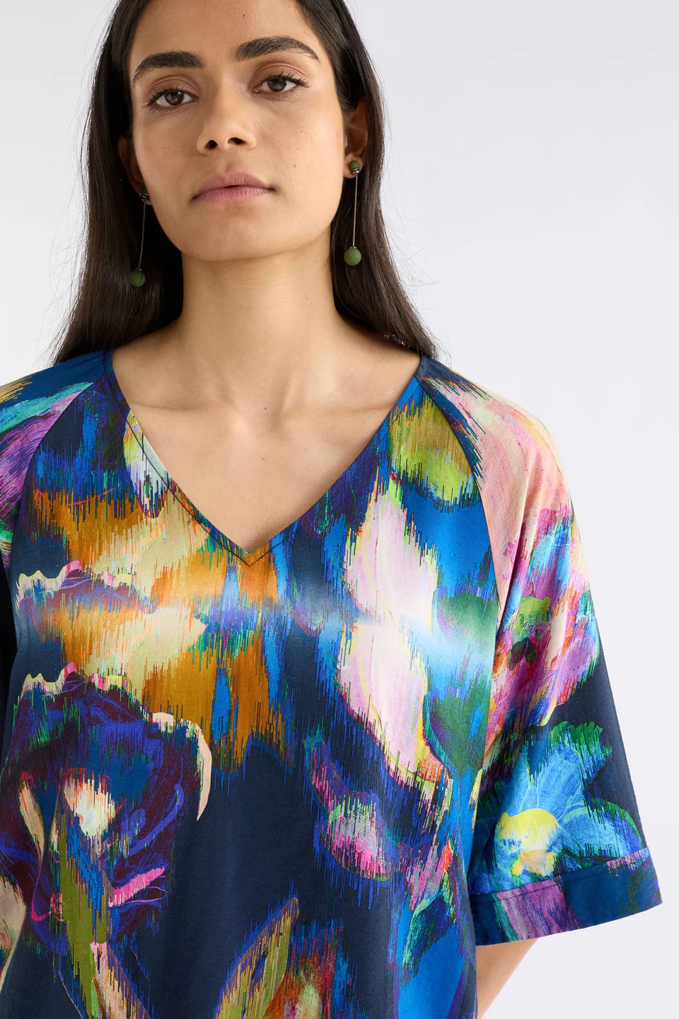 ELK - Moda V Neck Top - Vaara Print