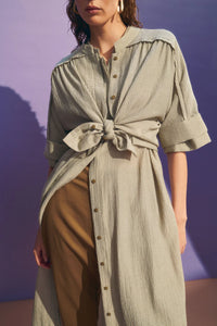 ELK - Porta Dress - Olive Stripe