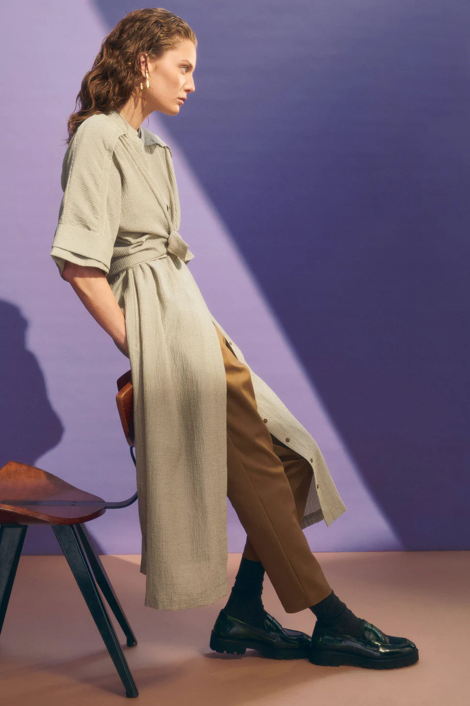 ELK - Porta Dress - Olive Stripe